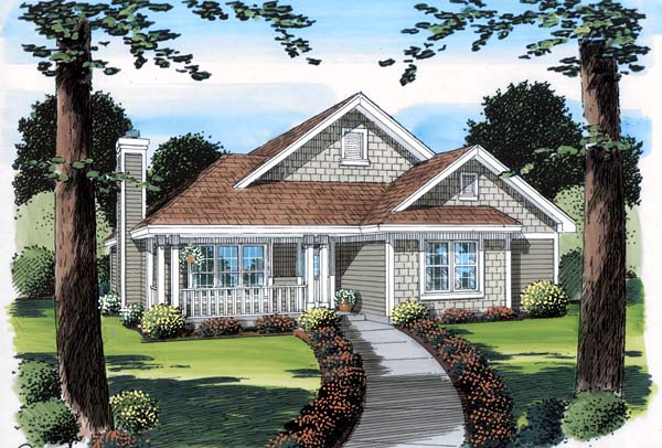 Bungalow, Craftsman, Ranch House Plan 74009 with 3 Beds, 2 Baths, 2 Car Garage Elevation