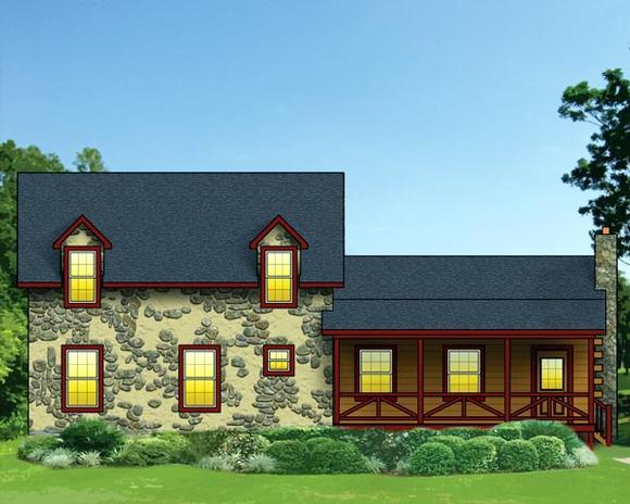 Log House Plan 74101 with 3 Beds, 2 Baths Elevation