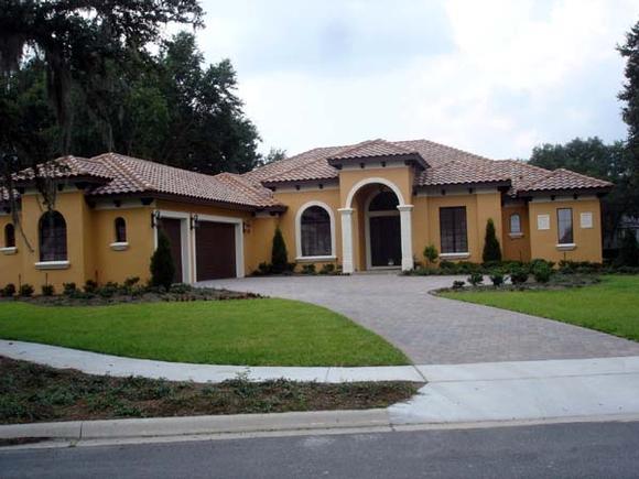 Mediterranean, Southwest House Plan 74202 with 4 Beds, 4 Baths, 3 Car Garage Elevation