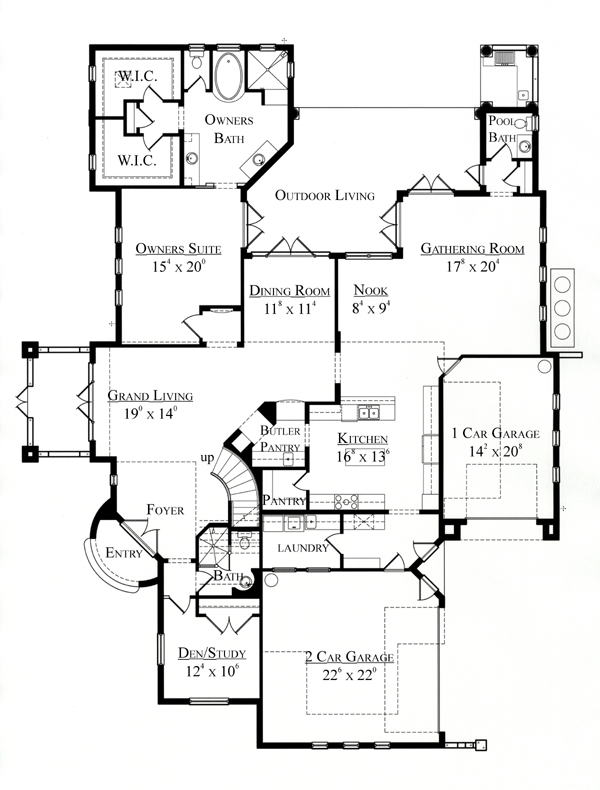 House Plan 74279 - with 4337 Sq Ft, 4 Bed, 5 Bath, 1 Half Bath ...