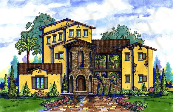 House Plan 74296 with 5 Beds, 8 Baths, 2 Car Garage Elevation