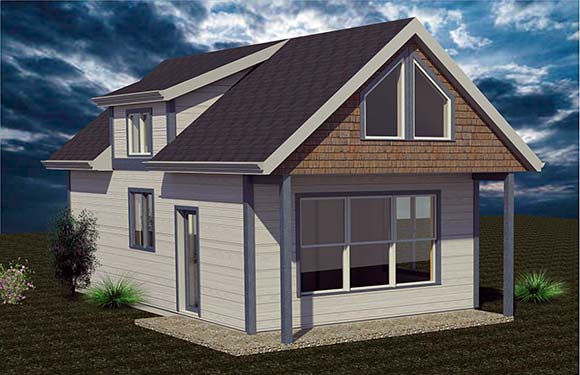 Cabin House Plan 74300 with 1 Beds, 1 Baths Elevation