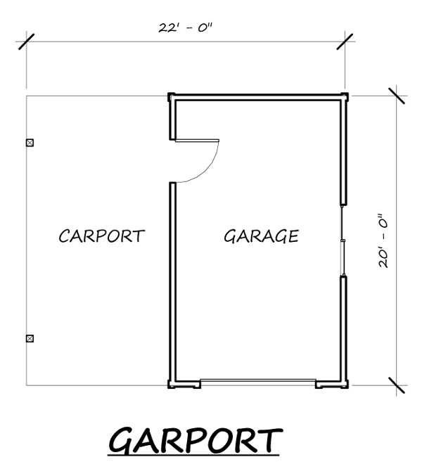 2 Car Garage Plan 74301 Level One