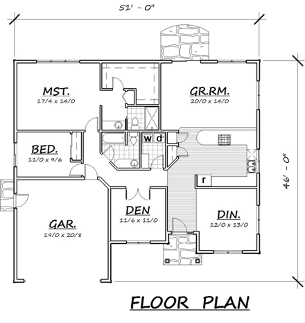 Coastal, Craftsman, Ranch House Plan 74303 with 2 Beds, 2 Baths, 2 Car Garage First Level Plan