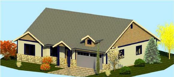 Coastal, Cottage, Country, Craftsman, Ranch House Plan 74309 with 3 Beds, 2 Baths, 2 Car Garage Elevation