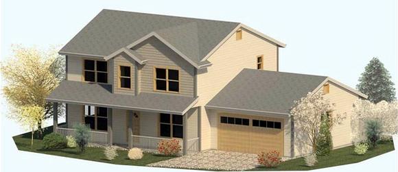 Colonial, Country, Farmhouse, Traditional House Plan 74312 with 3 Beds, 3 Baths, 2 Car Garage Elevation