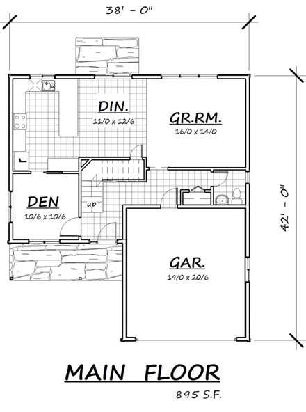 Cape Cod, Coastal, Country, Farmhouse House Plan 74313 with 3 Beds, 3 Baths, 2 Car Garage First Level Plan