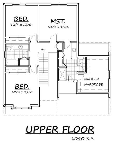 Cape Cod, Country, Craftsman, Farmhouse, Traditional House Plan 74321 with 4 Beds, 3 Baths, 2 Car Garage Second Level Plan