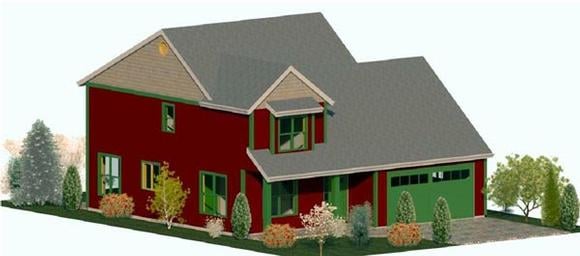 Cape Cod, Country, Craftsman, Farmhouse, Traditional House Plan 74321 with 4 Beds, 3 Baths, 2 Car Garage Elevation