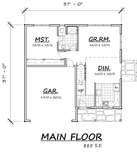 Cape Cod, Coastal, Country, Farmhouse, Traditional House Plan 74322 with 3 Beds, 2 Baths, 2 Car Garage First Level Plan