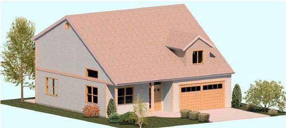 Cape Cod, Coastal, Country, Traditional House Plan 74323 with 3 Beds, 3 Baths, 2 Car Garage Elevation