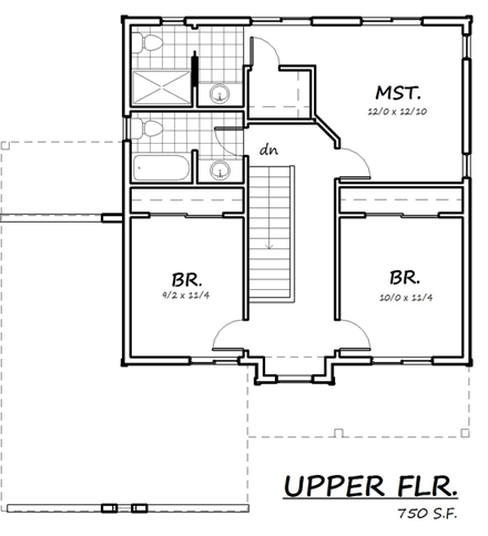 Cape Cod, Coastal, Farmhouse, Traditional House Plan 74327 with 3 Beds, 3 Baths, 2 Car Garage Second Level Plan