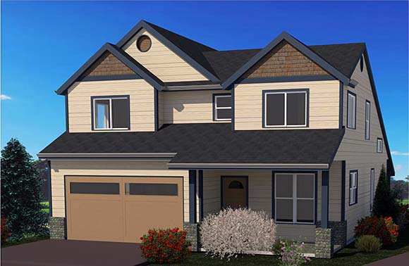 Country, Craftsman, Traditional House Plan 74329 with 3 Beds, 3 Baths, 2 Car Garage Elevation