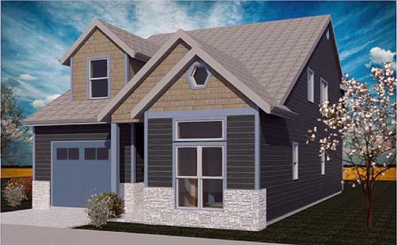 Coastal, Country, Craftsman House Plan 74334 with 3 Beds, 3 Baths, 2 Car Garage Elevation
