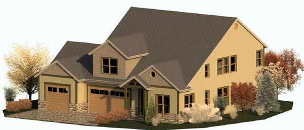 Country, Craftsman, Traditional House Plan 74340 with 3 Beds, 3 Baths, 3 Car Garage Elevation