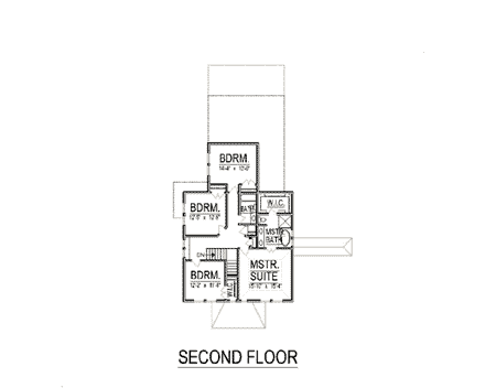 Craftsman House Plan 74419 with 5 Beds, 4 Baths, 2 Car Garage Second Level Plan