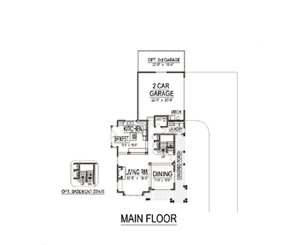 Craftsman House Plan 74422 with 5 Beds, 4 Baths, 2 Car Garage First Level Plan