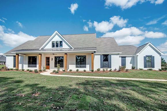 Craftsman, Farmhouse, Traditional House Plan 74637 with 4 Beds, 3 Baths, 2 Car Garage Elevation