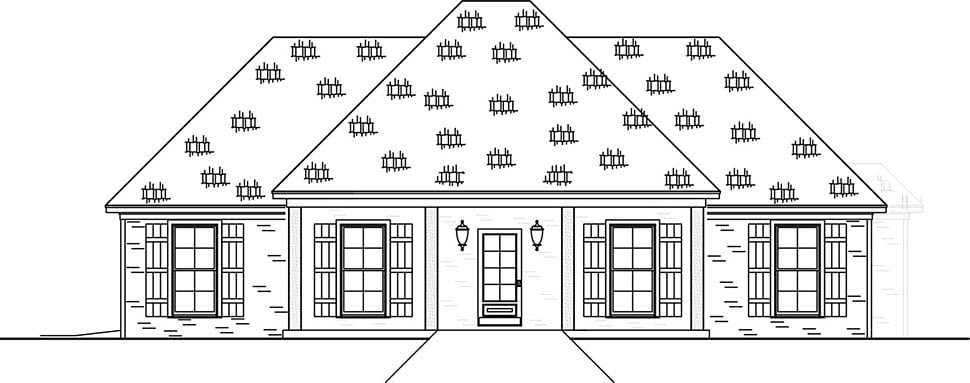 Country, Farmhouse, Traditional Plan with 1422 Sq. Ft., 3 Bedrooms, 2 Bathrooms, 2 Car Garage Picture 4