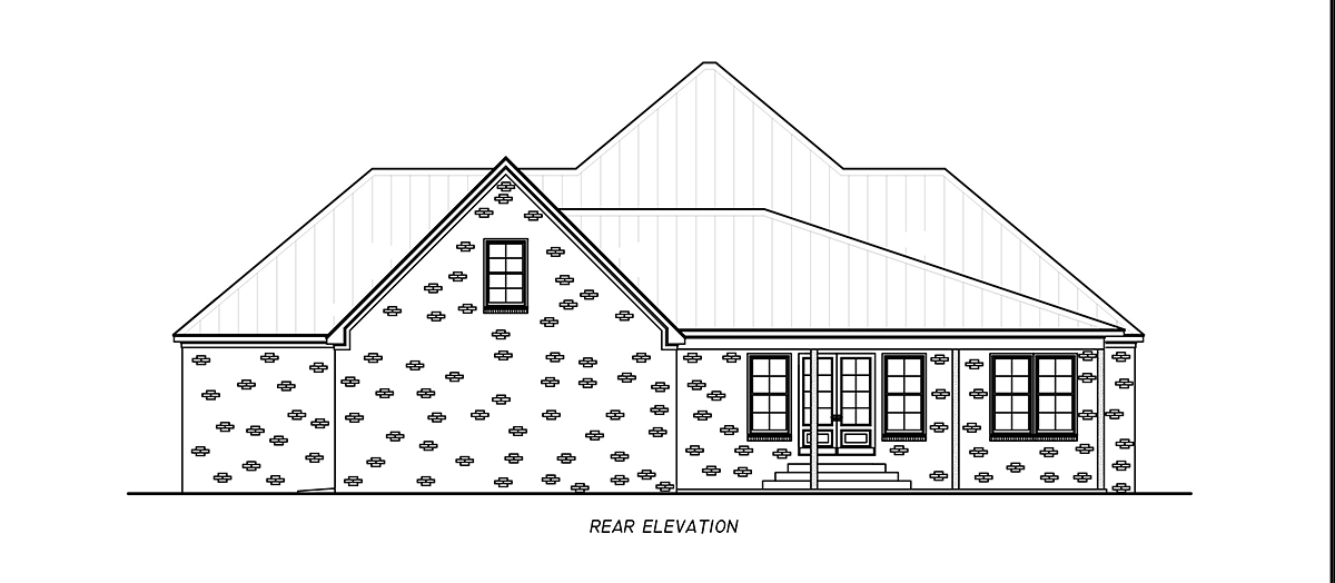Country, Farmhouse, Traditional House Plan 74667 with 3 Beds, 4 Baths, 2 Car Garage Rear Elevation