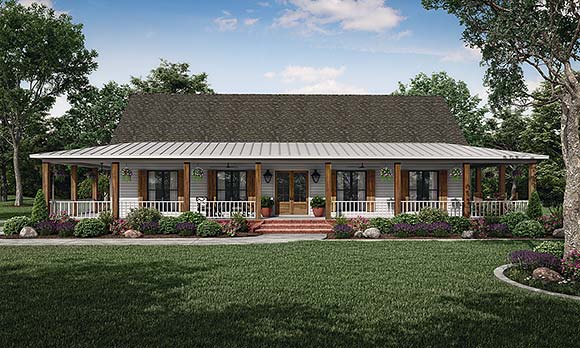 Country, Farmhouse, Traditional House Plan 74671 with 3 Beds, 2 Baths, 2 Car Garage Elevation