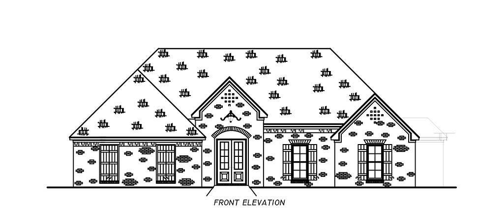 French Country Plan with 2322 Sq. Ft., 4 Bedrooms, 3 Bathrooms, 2 Car Garage Picture 35