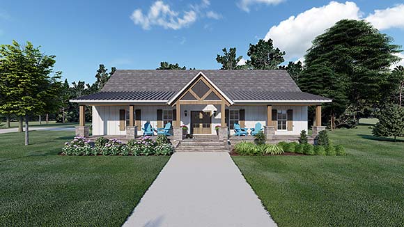 Country, Craftsman, Ranch, Traditional House Plan 74693 with 3 Beds, 2 Baths, 3 Car Garage Elevation
