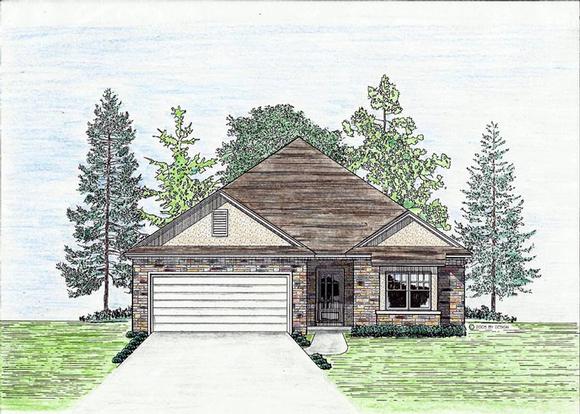 Cottage, Country, European House Plan 74702 with 3 Beds, 2 Baths, 2 Car Garage Elevation
