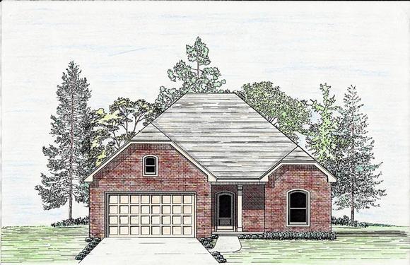 Cottage, Country, European, Southern House Plan 74704, 2 Car Garage Elevation