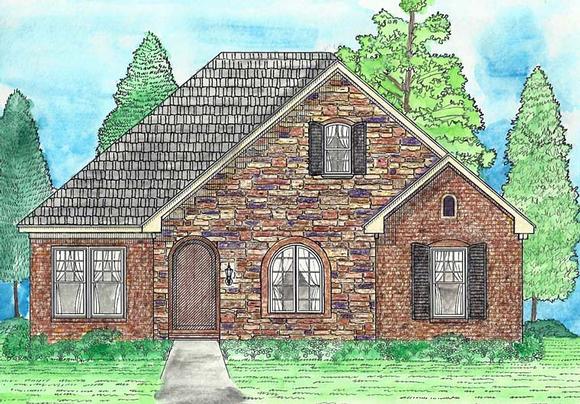 Cottage, European, Southern, Traditional House Plan 74730 with 3 Beds, 2 Baths, 2 Car Garage Elevation