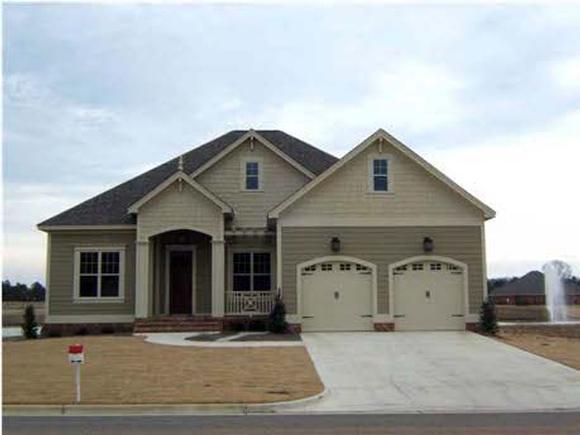 Bungalow, Craftsman, Traditional House Plan 74736 with 4 Beds, 3 Baths, 2 Car Garage Elevation