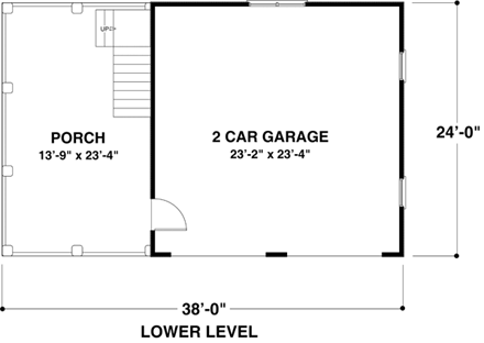 2 Car Garage Plan 74800 First Level Plan