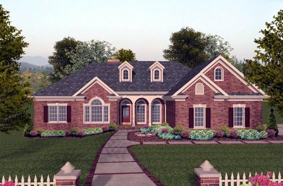 Traditional House Plan 74806 with 4 Beds, 3 Baths, 3 Car Garage Elevation