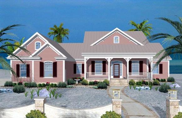 Traditional House Plan 74819 with 3 Beds, 4 Baths, 3 Car Garage Elevation