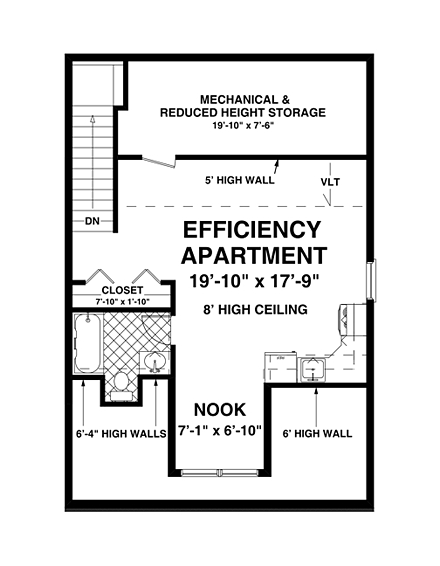 Traditional 2 Car Garage Apartment Plan 74838, RV Storage Second Level Plan