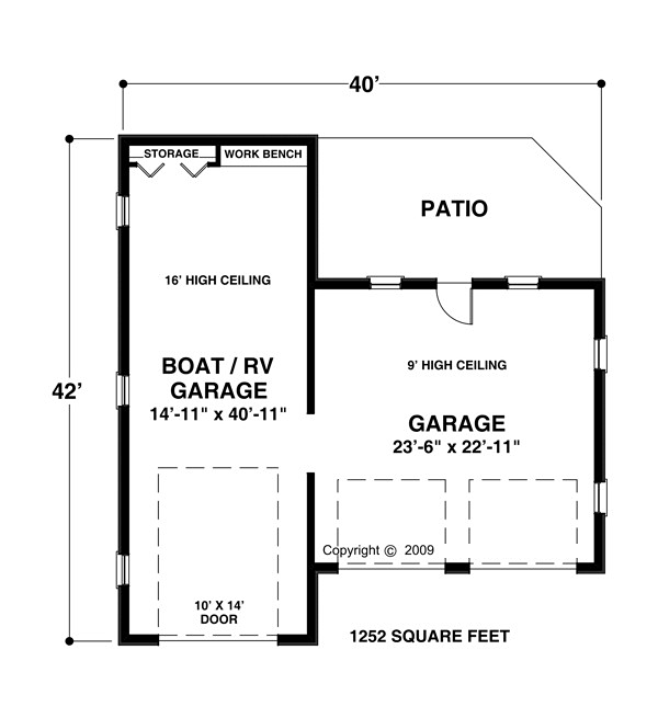 3 Car Garage Plan 74840, RV Storage Level One