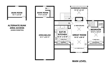 Craftsman 3 Car Garage Apartment Plan 74841 with 1 Beds, 2 Baths, RV Storage Second Level Plan
