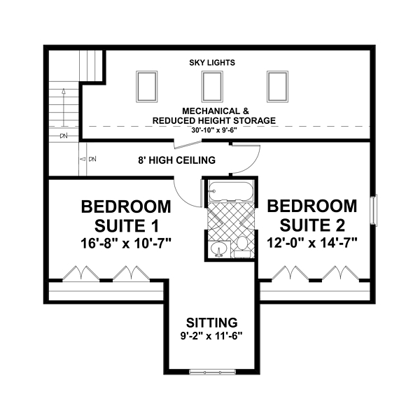 4 Car Garage Apartment Plan 74842 with 2 Beds, 1 Baths, RV Storage Level Two