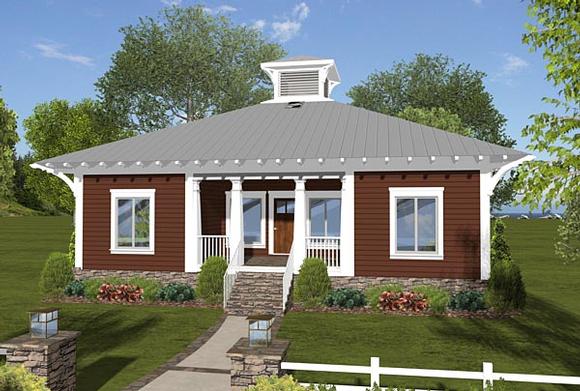 Cottage, Country, Craftsman House Plan 74844 with 3 Beds, 2 Baths Elevation
