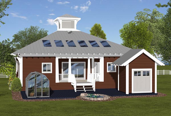 Cottage, Country, Craftsman House Plan 74844 with 3 Beds, 2 Baths Rear Elevation