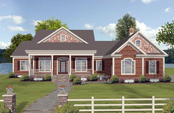 Cottage, Country, Craftsman, Ranch House Plan 74854 with 3 Beds, 3 Baths, 3 Car Garage Elevation