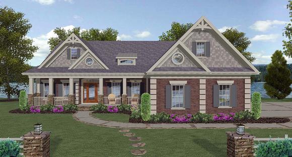 Craftsman, Traditional House Plan 74867 with 4 Beds, 5 Baths, 3 Car Garage Elevation