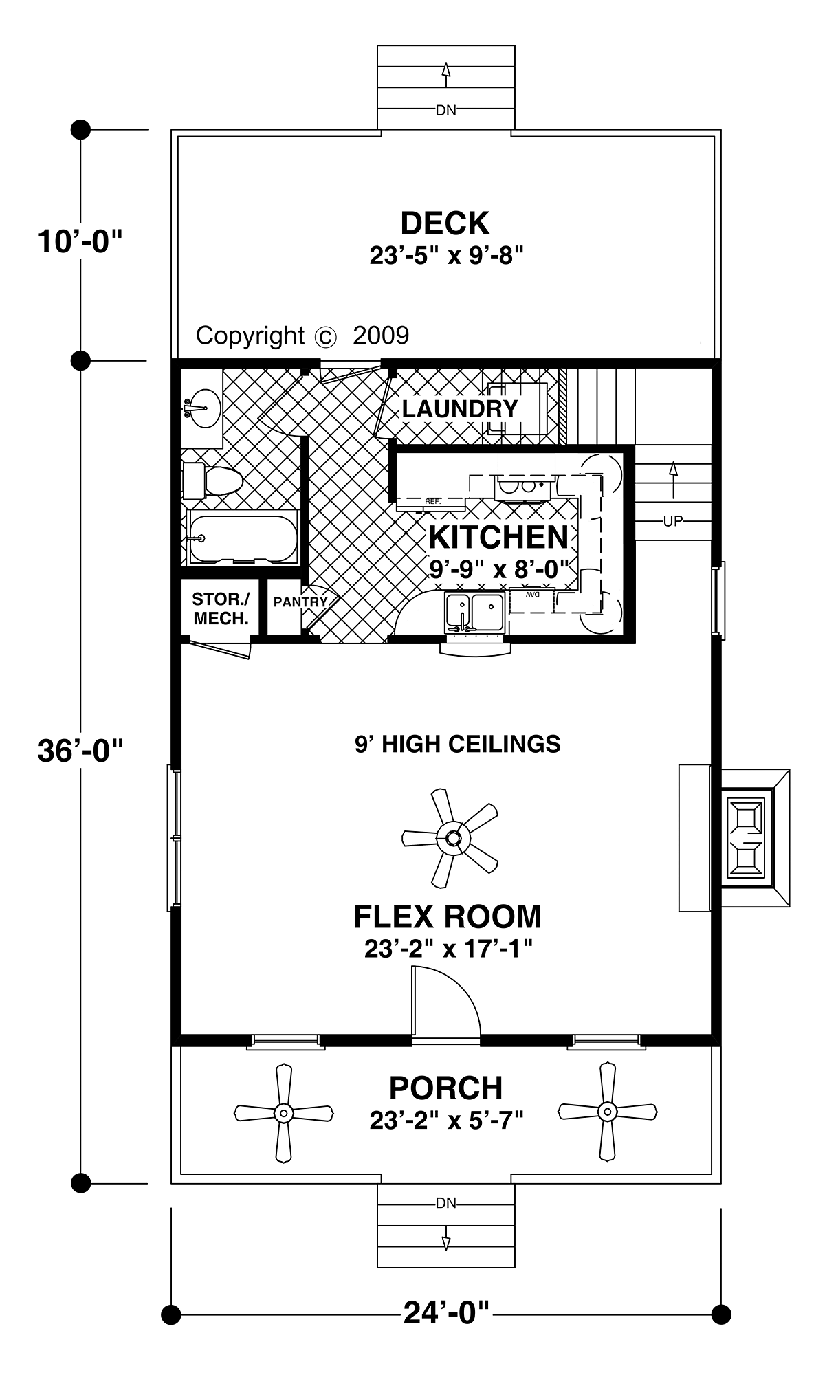 Cottage, Craftsman, Narrow Lot House Plan 74868 with 1 Beds, 2 Baths Level One