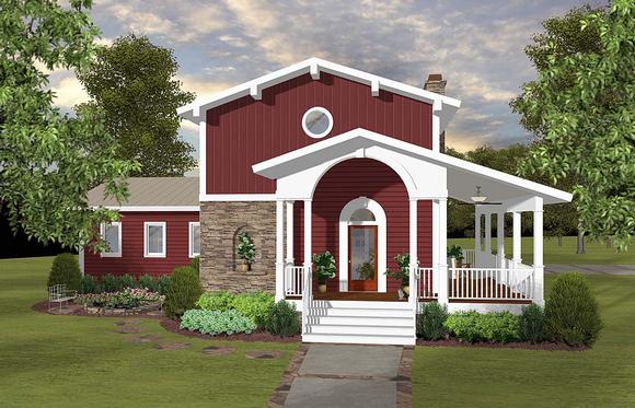 Contemporary, Country House Plan 74870 with 4 Beds, 5 Baths, 2 Car Garage Elevation