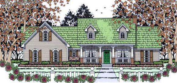 Country, Traditional House Plan 75015 with 3 Beds, 2 Baths, 2 Car Garage Elevation