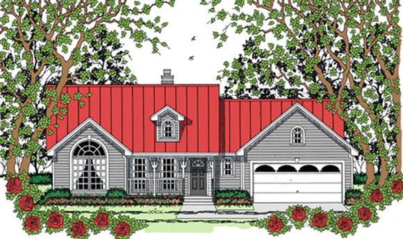 Country House Plan 75039 with 3 Beds, 2 Baths, 2 Car Garage Elevation