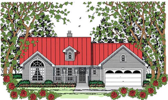 Country House Plan 75040 with 3 Beds, 2 Baths, 2 Car Garage Elevation