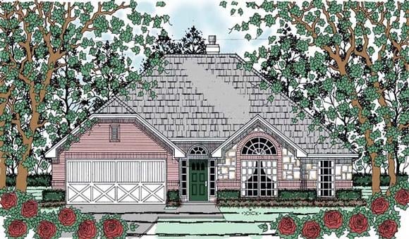 Traditional House Plan 75053 with 3 Beds, 2 Baths, 2 Car Garage Elevation