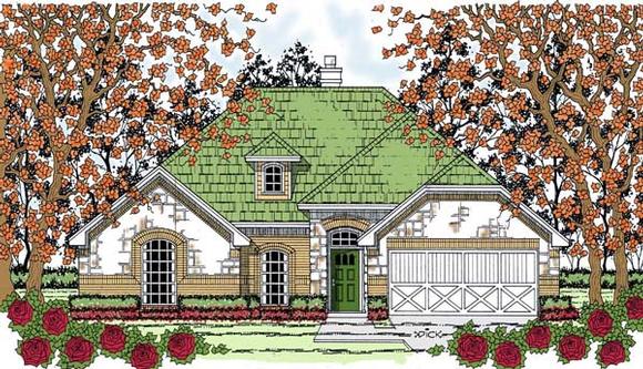 Country, Traditional House Plan 75055 with 4 Beds, 2 Baths, 2 Car Garage Elevation