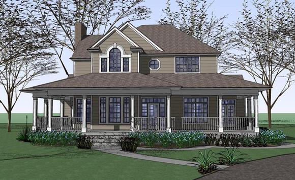 Country, Farmhouse, Victorian House Plan 75102 with 3 Beds, 3 Baths Elevation